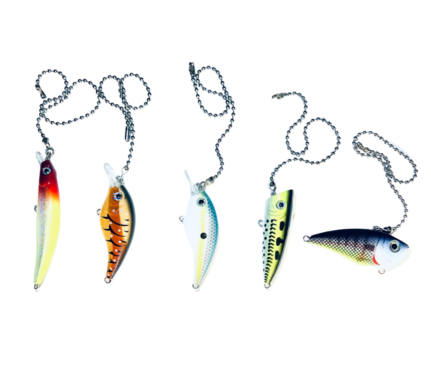 Crank Bait Chain Pull (White/Blue)