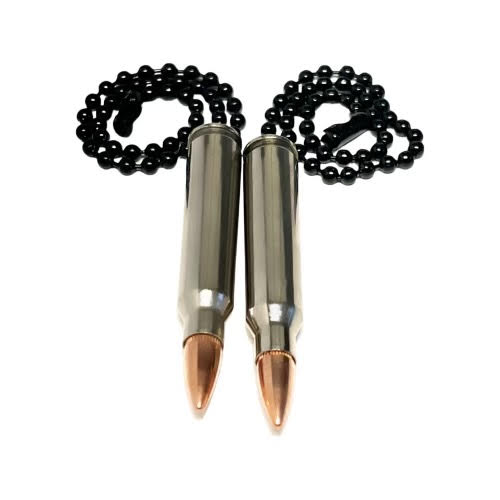 .556/223 Bullet Ceiling Fan, Lamp Chain Pulls (Nickel Plated Casing)- 1 or 2 Piece Set- Silver or Black Chain Bead
