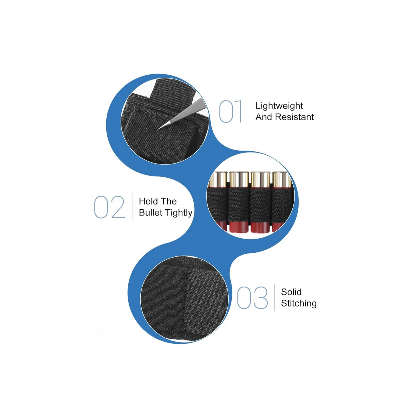 6 Rounds Black Shell Card Holder for Rifle Shotgun Cartridge 12/20 Gauge Shell