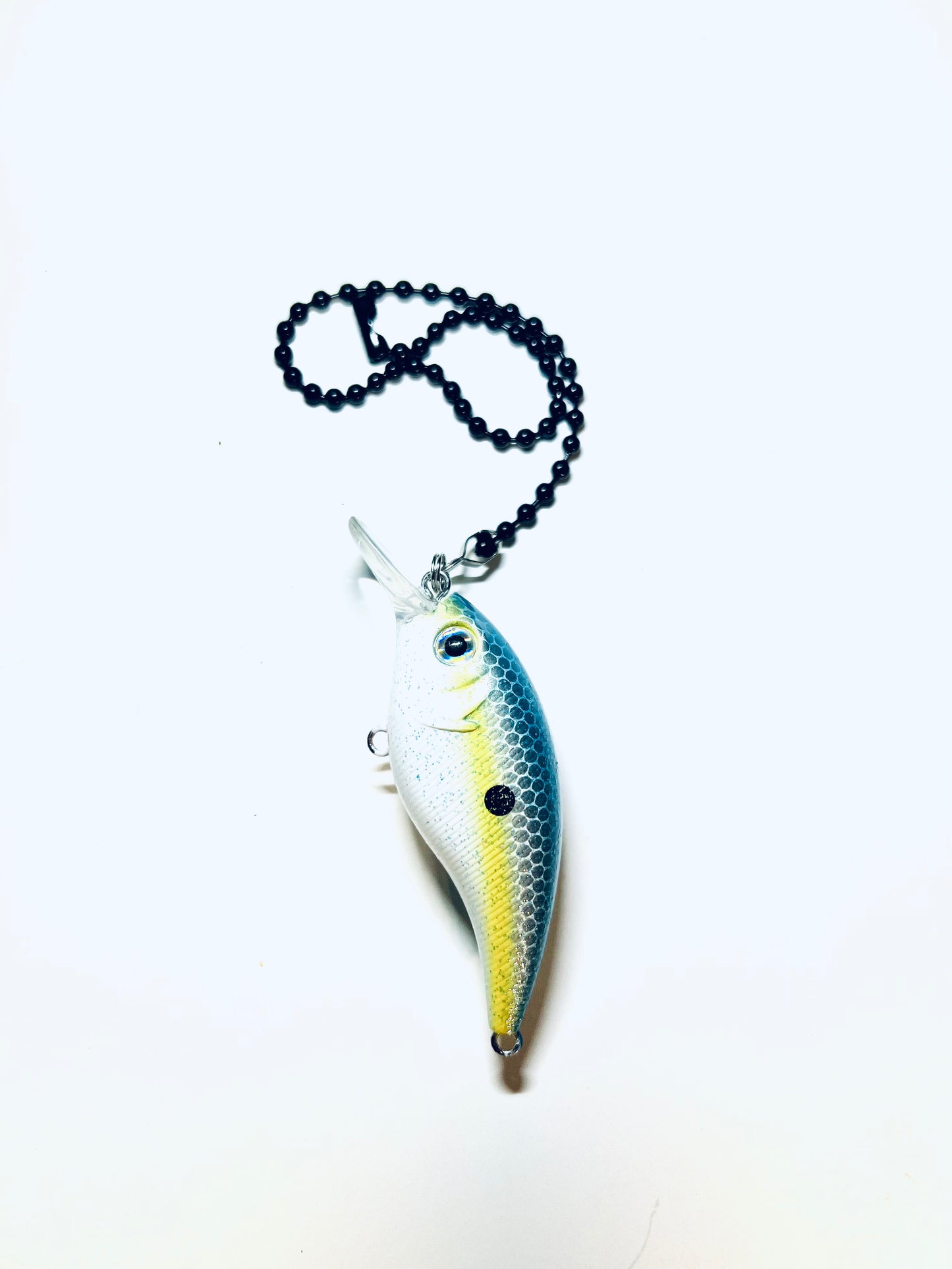 Crank Bait Chain Pull (White/Blue)