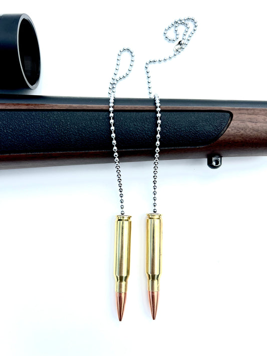 308-7.62 FMJ bullet chain pull. Made from once fired ammo brass