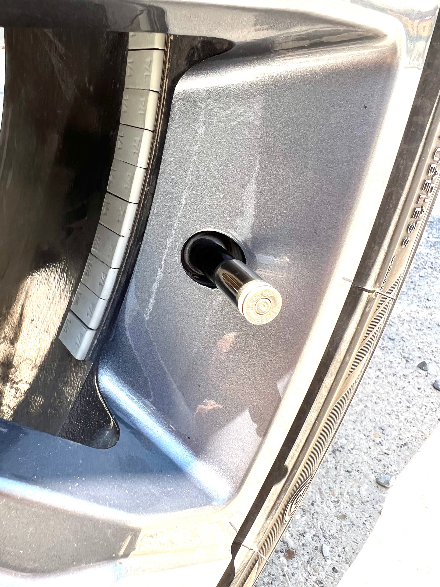 .40 Caliber S&W Nickel Plated Bullet Tire Valve Stem Caps