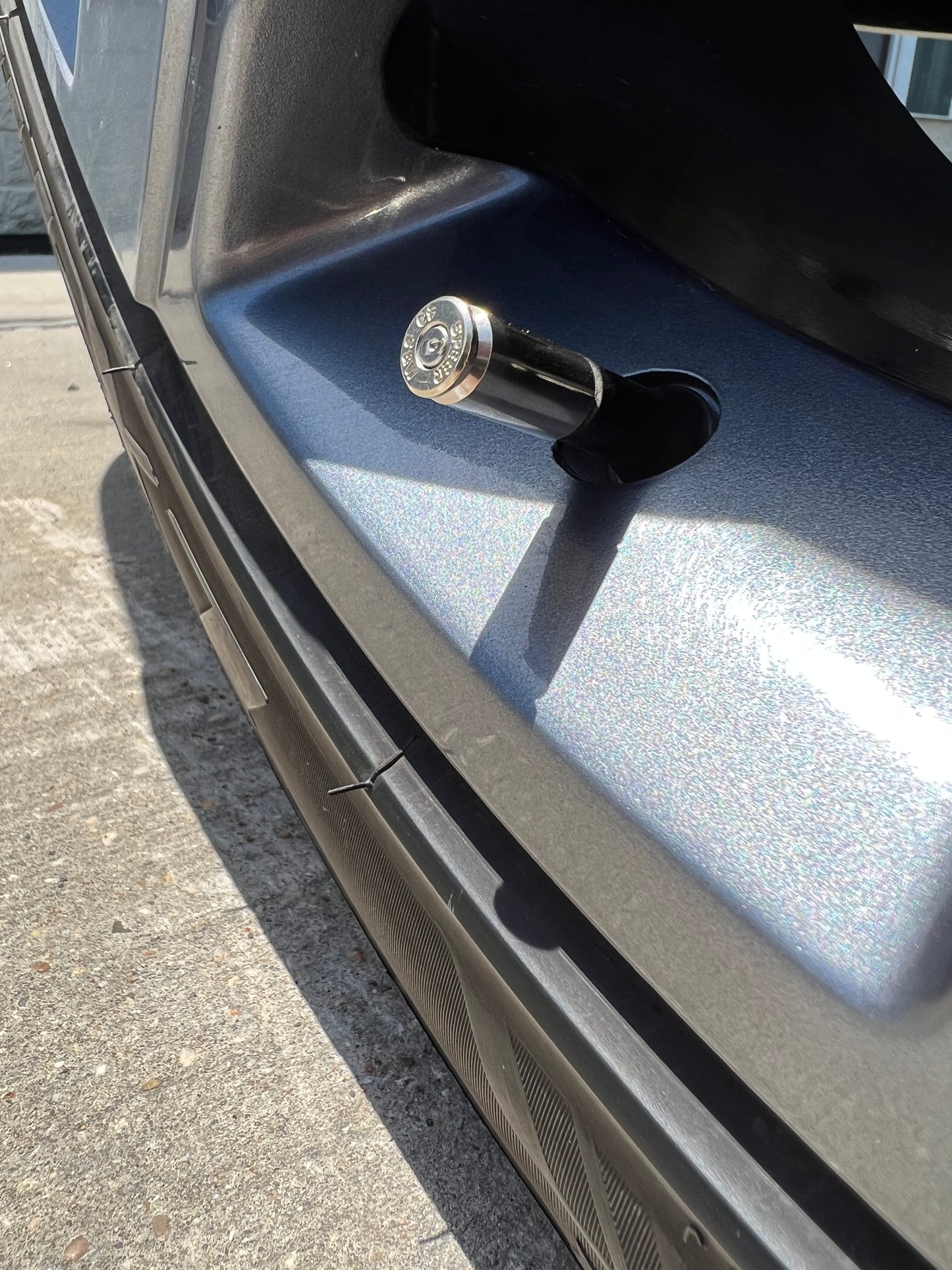 .40 Caliber S&W Nickel Plated Bullet Tire Valve Stem Caps