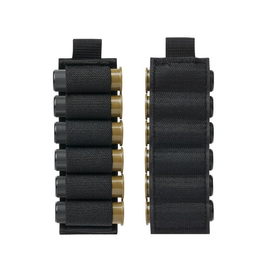 6 Rounds Black Shell Card Holder for Rifle Shotgun Cartridge 12/20 Gauge Shell