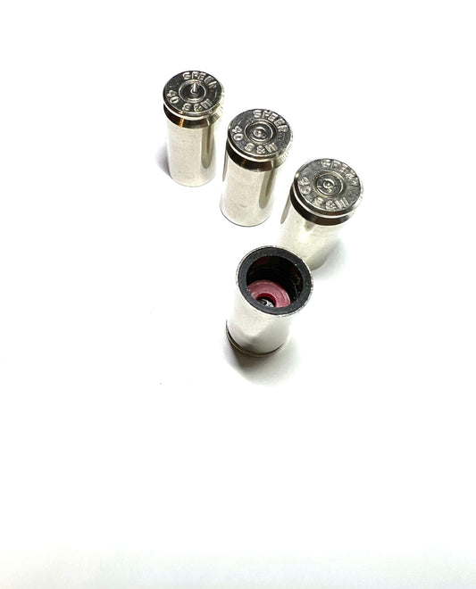 .40 Caliber S&W Nickel Plated Bullet Tire Valve Stem Caps